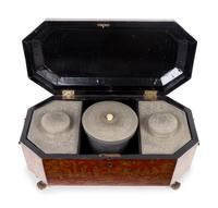 A Chinese Export Black and Gilt Chinoiserie Lacquered Tea Caddy — CIRCA 1850