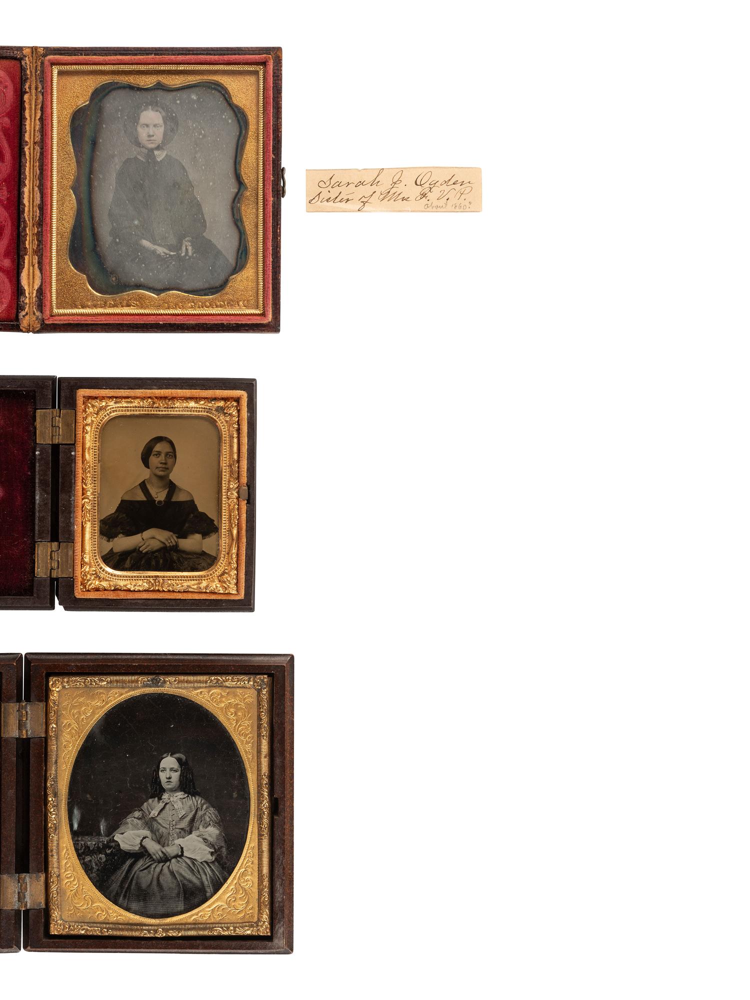 [EARLY PHOTOGRAPHY]. 6 cased images of young women incl. an identified daguerreotype by A.J. BEALS.
