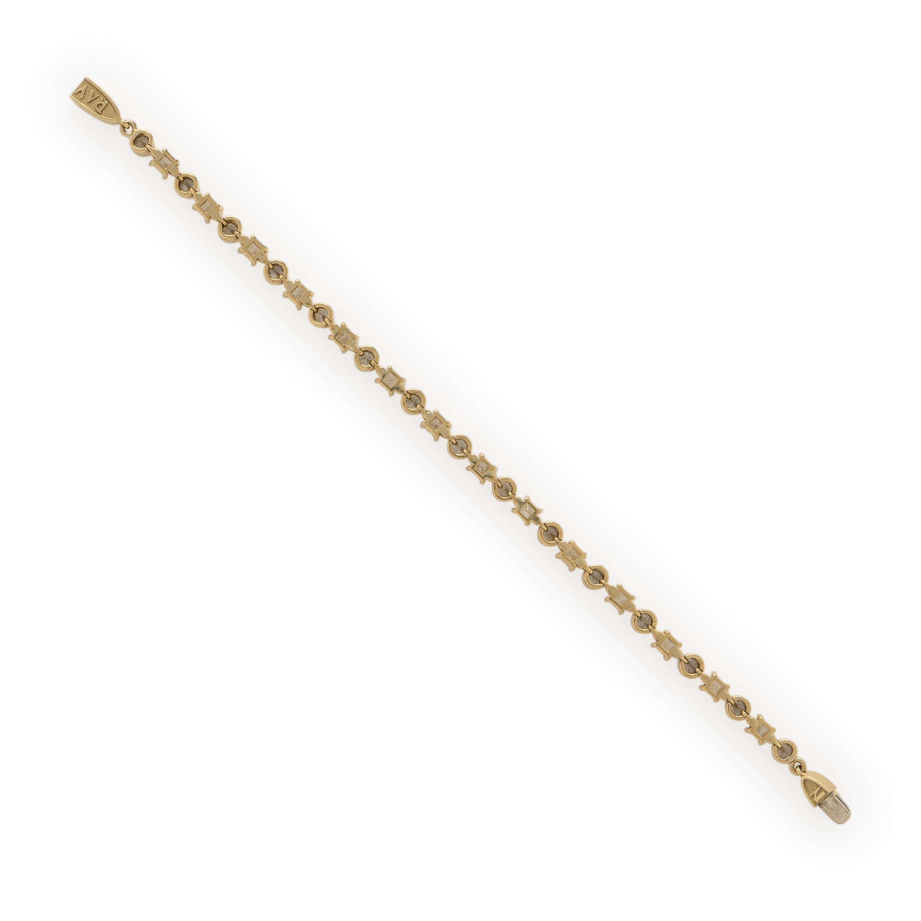 House of Ravn, 'Orion's Tennis', Diamond and Yellow Gold Bracelet
