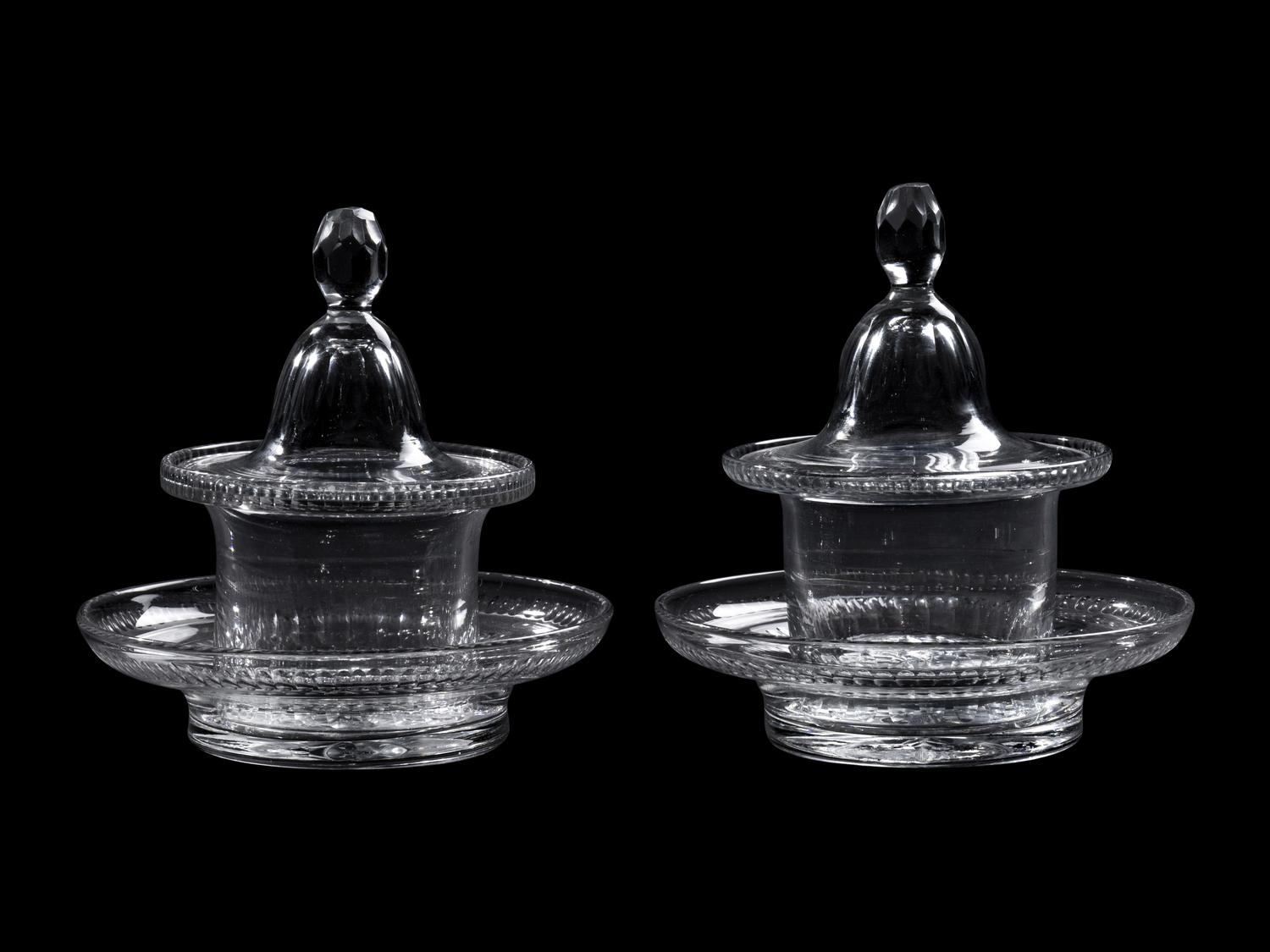 A Pair of Anglo-Irish Cut Glass Jars