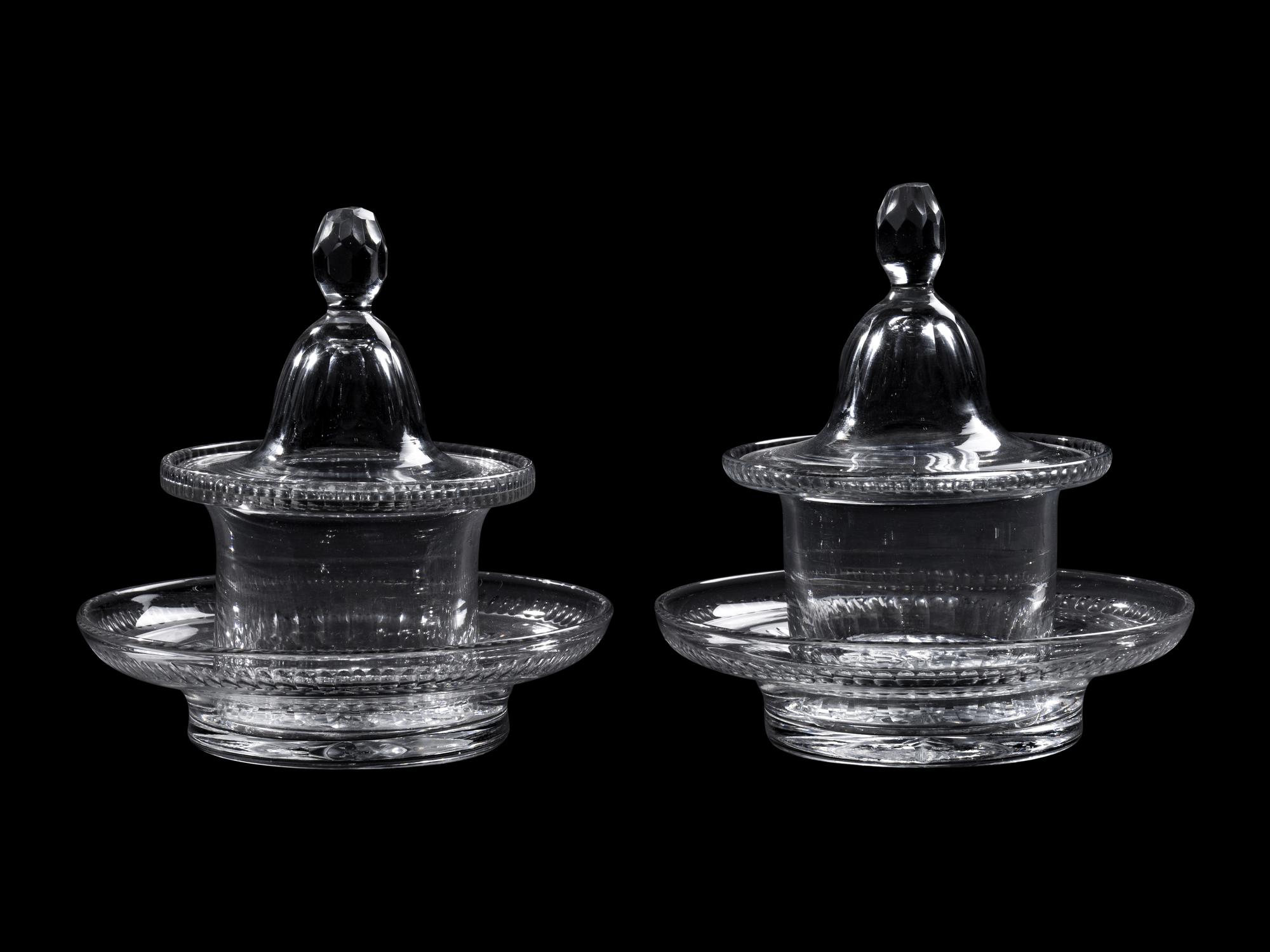 A Pair of Anglo-Irish Cut Glass Jars