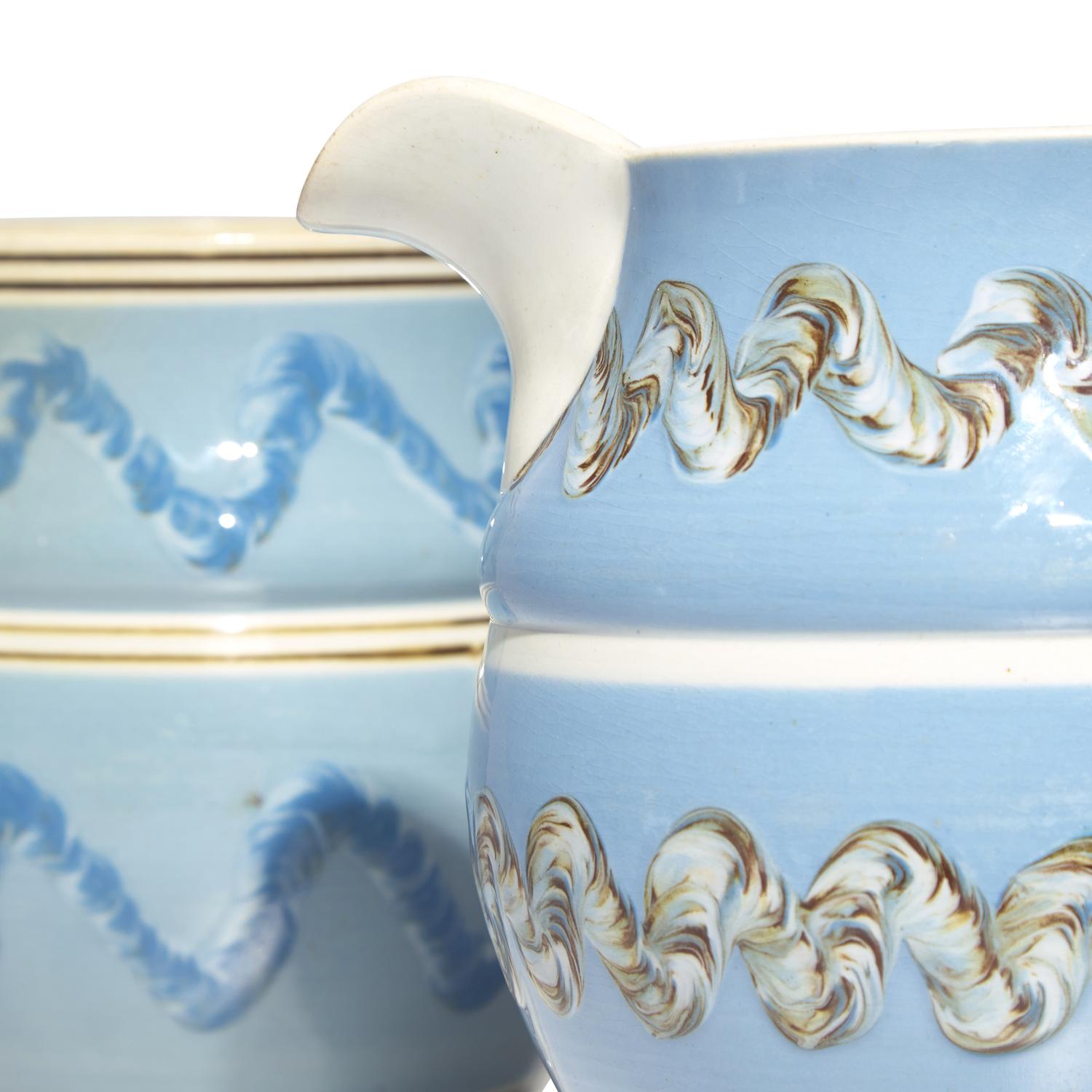 A Group of Three Mochaware Pitchers