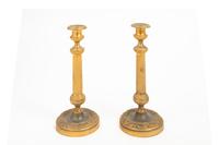 A Pair of Empire Style Gilt Bronze Candlesticks