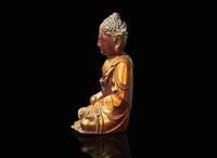 A Chinese gilt lacquered figure of Buddha, Ming to Qing dynasty 木漆金佛造像一座 明或清