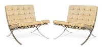 Ludwig Mies van Der Rohe (German/American, 1886-1969), KNOLL, a pair of Barcelona chairs