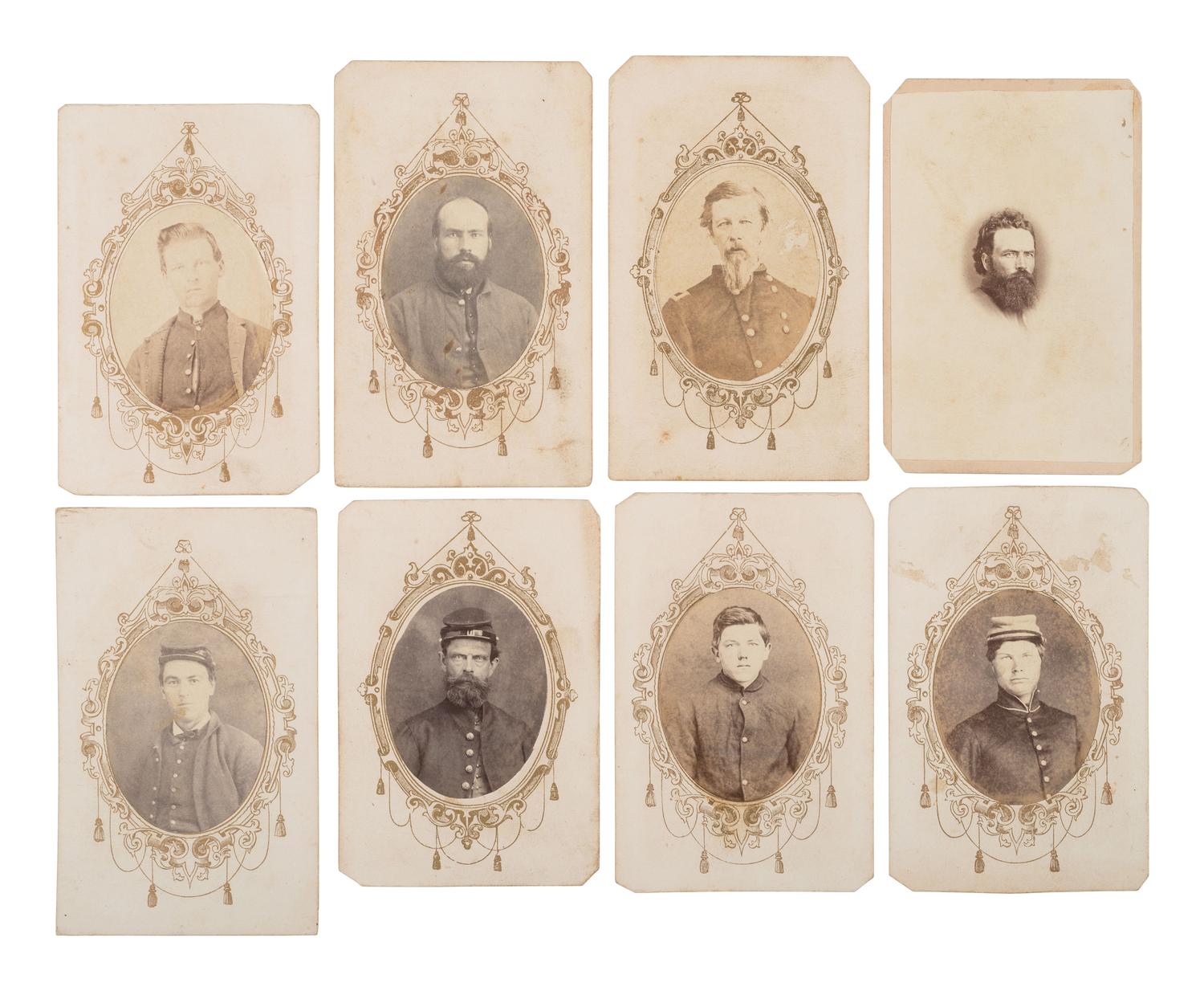 [INDIAN WARS]. A collection of CDVs of 6th Iowa Cavalrymen who were involved in General Alfred Sully's Expedition against the Sioux, ca 1863-1865.