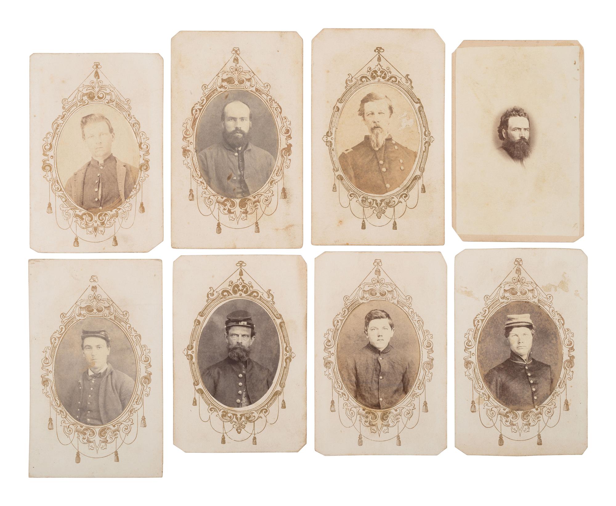[INDIAN WARS]. A collection of CDVs of 6th Iowa Cavalrymen who were involved in General Alfred Sully's Expedition against the Sioux, ca 1863-1865.