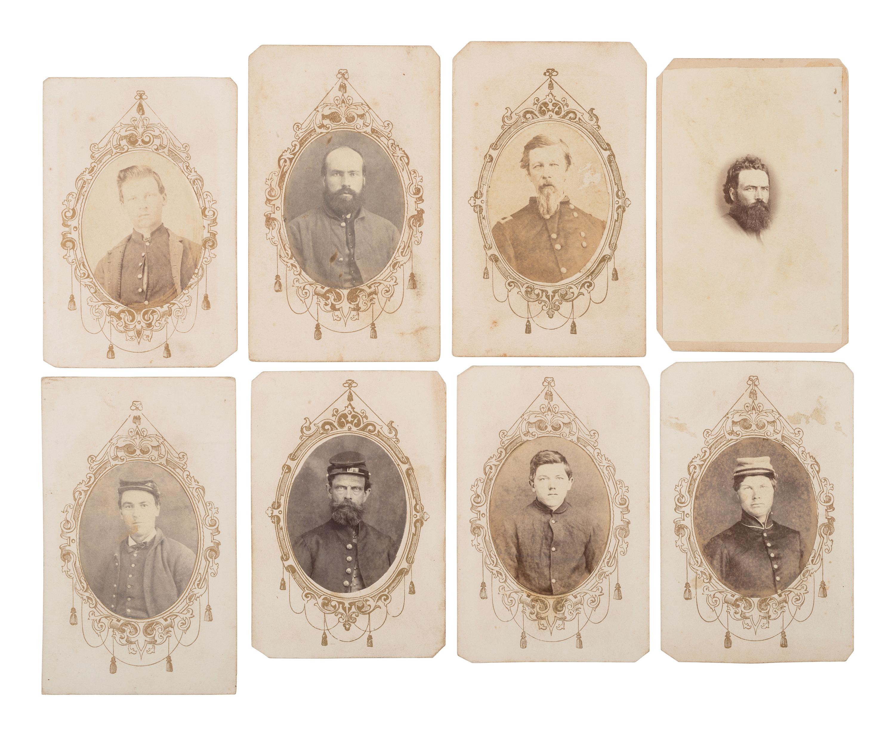 [INDIAN WARS]. A collection of CDVs of 6th Iowa Cavalrymen who were involved in General Alfred Sully's Expedition against the Sioux, ca 1863-1865.