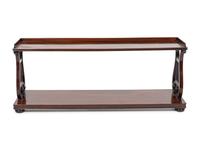 A Regency Mahogany and Gilt Metal Mounted Lyre-end Two Tier Shelf — 19TH/20TH CENTURY