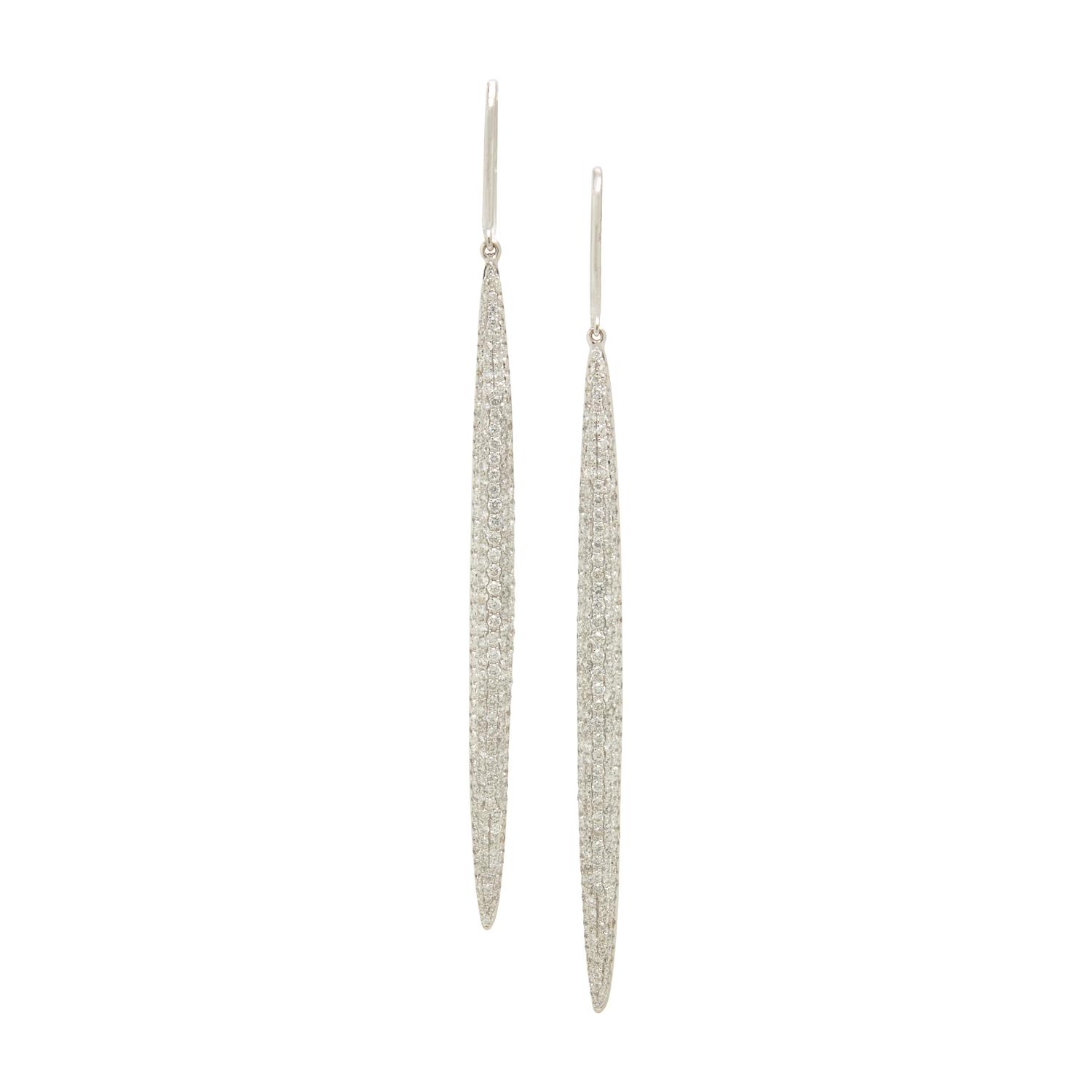 ANITA KO, WHITE GOLD AND DIAMOND LONG 'DAGGER' EARRINGS