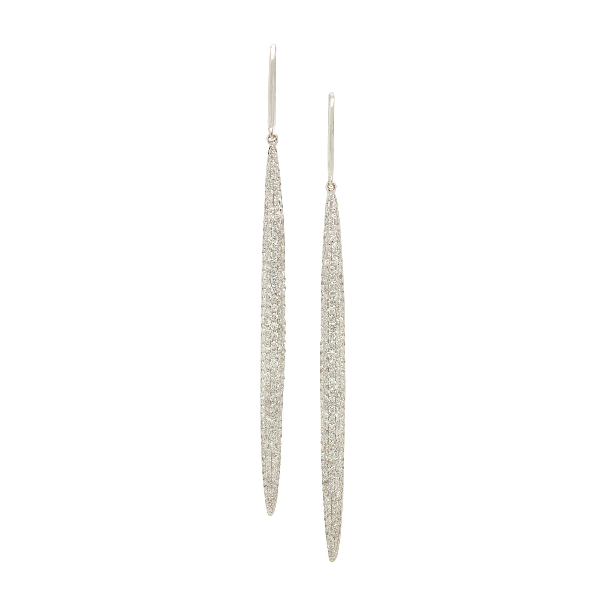 ANITA KO, WHITE GOLD AND DIAMOND LONG 'DAGGER' EARRINGS