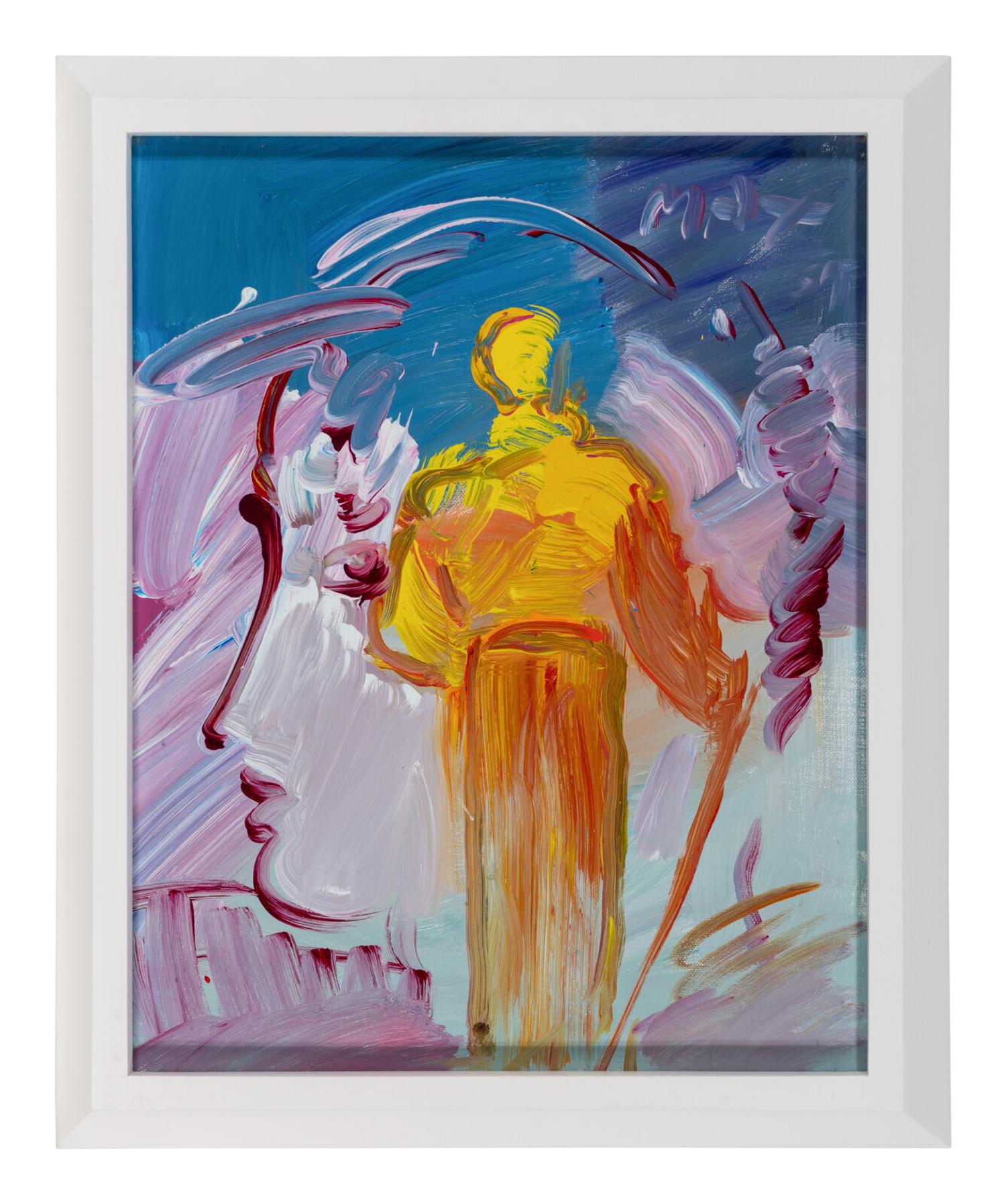 Zero on Black, 1990, Profile, and Lady Profile with Yellow Monk, 1989 (a group of three works)