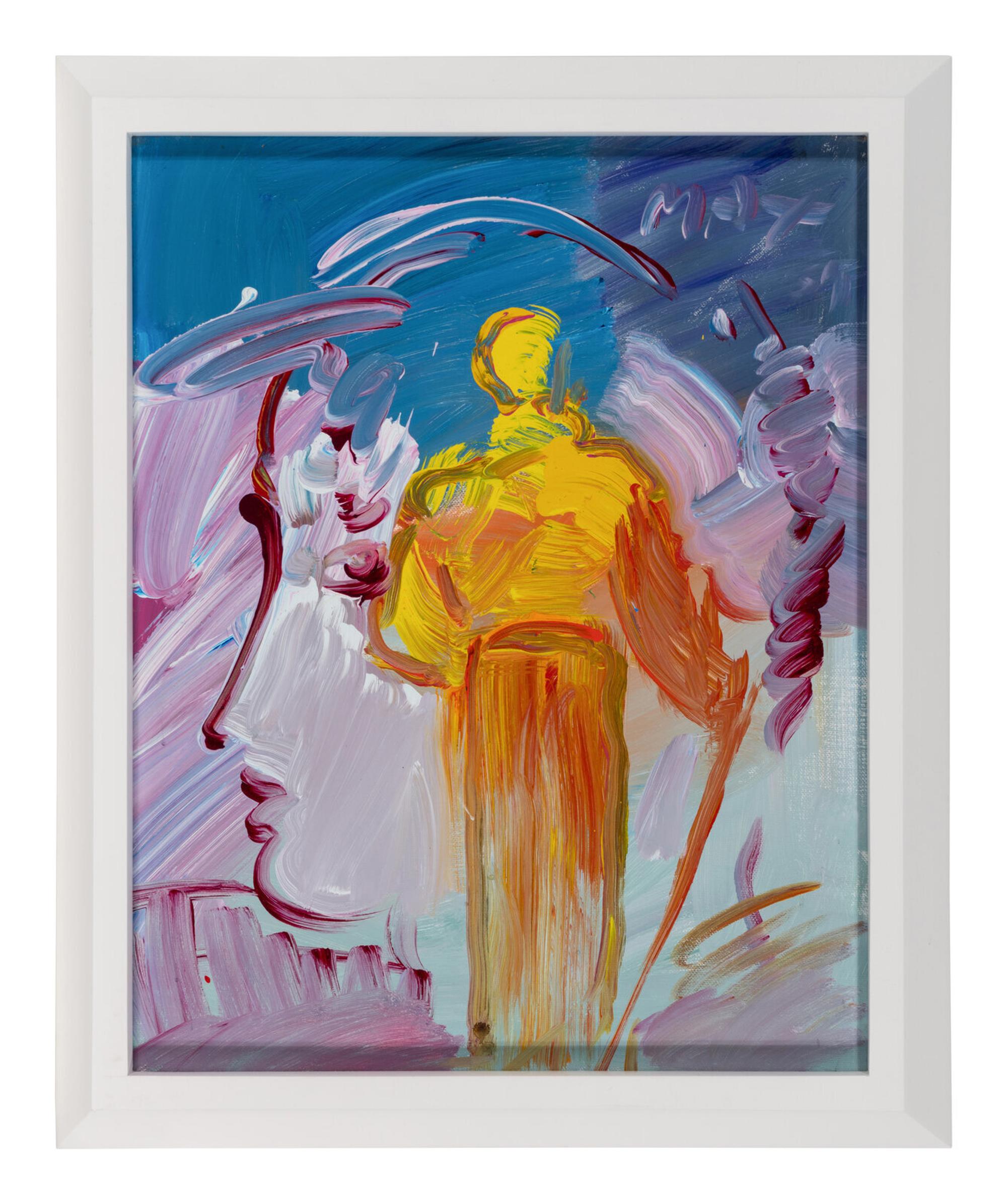 Zero on Black, 1990, Profile, and Lady Profile with Yellow Monk, 1989 (a group of three works)