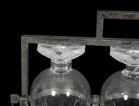 A Lalique Fleurs Silver-Plate and Glass Tantalus