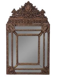 A Dutch Repousse Brass Cushion Mirror — 19TH CENTURY
