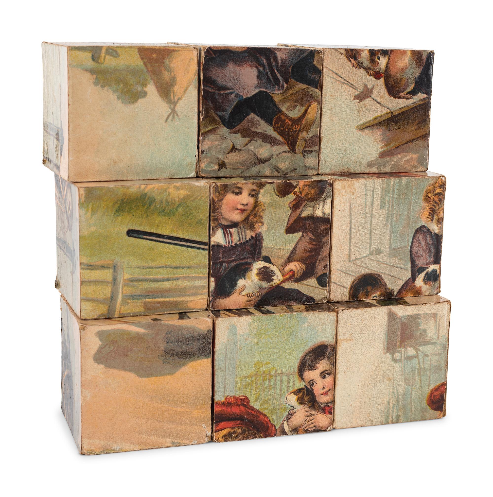 A New Dissected Map of the United States and a Box of Picture Cubes