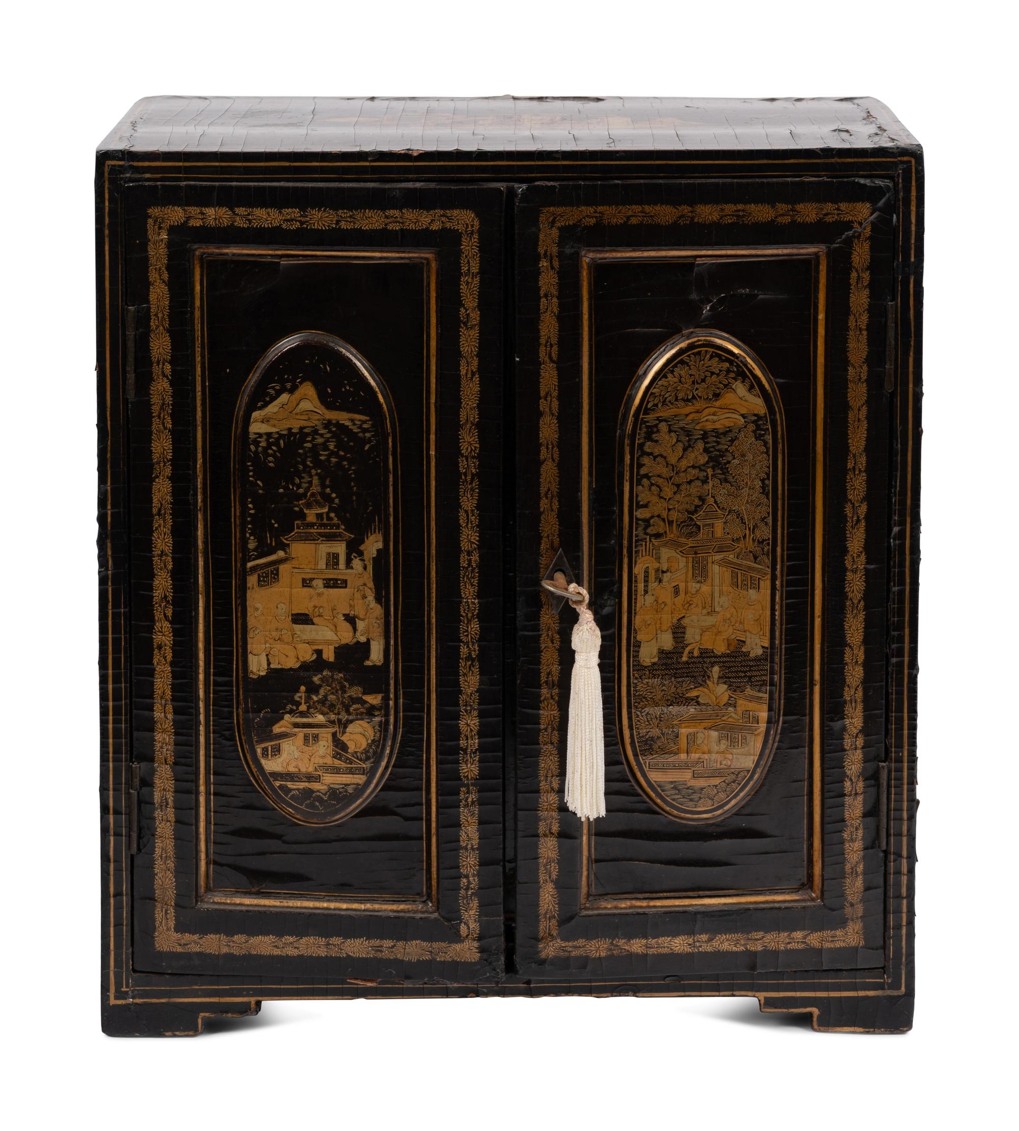 A Chinese Export Lacquered Jewelry Box