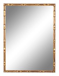 A Faux Bamboo-Framed Giltwood Mirror
