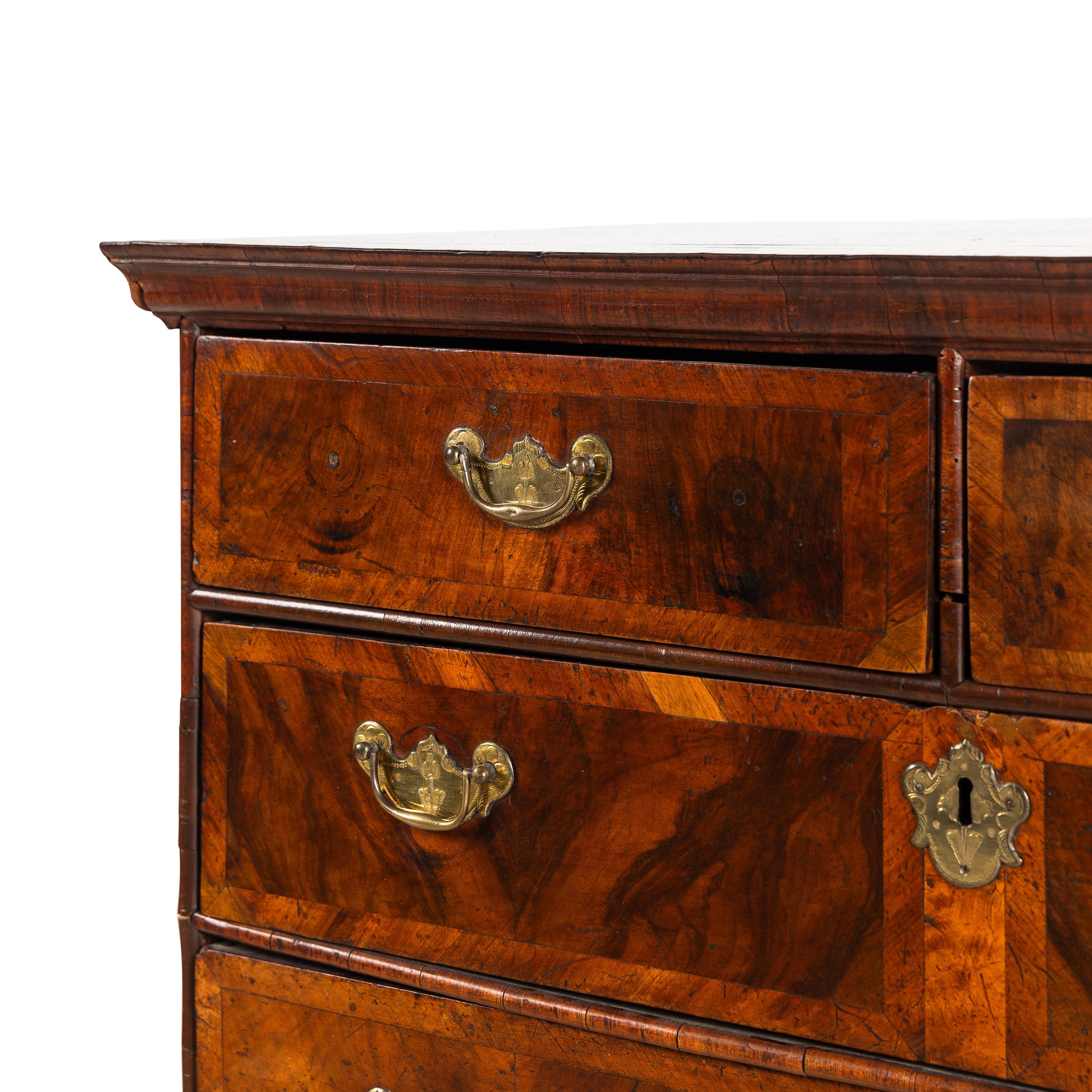 A George I Walnut Chest on Stand
