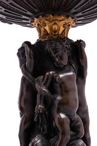 A Pair of French Bronze Figural Tazze