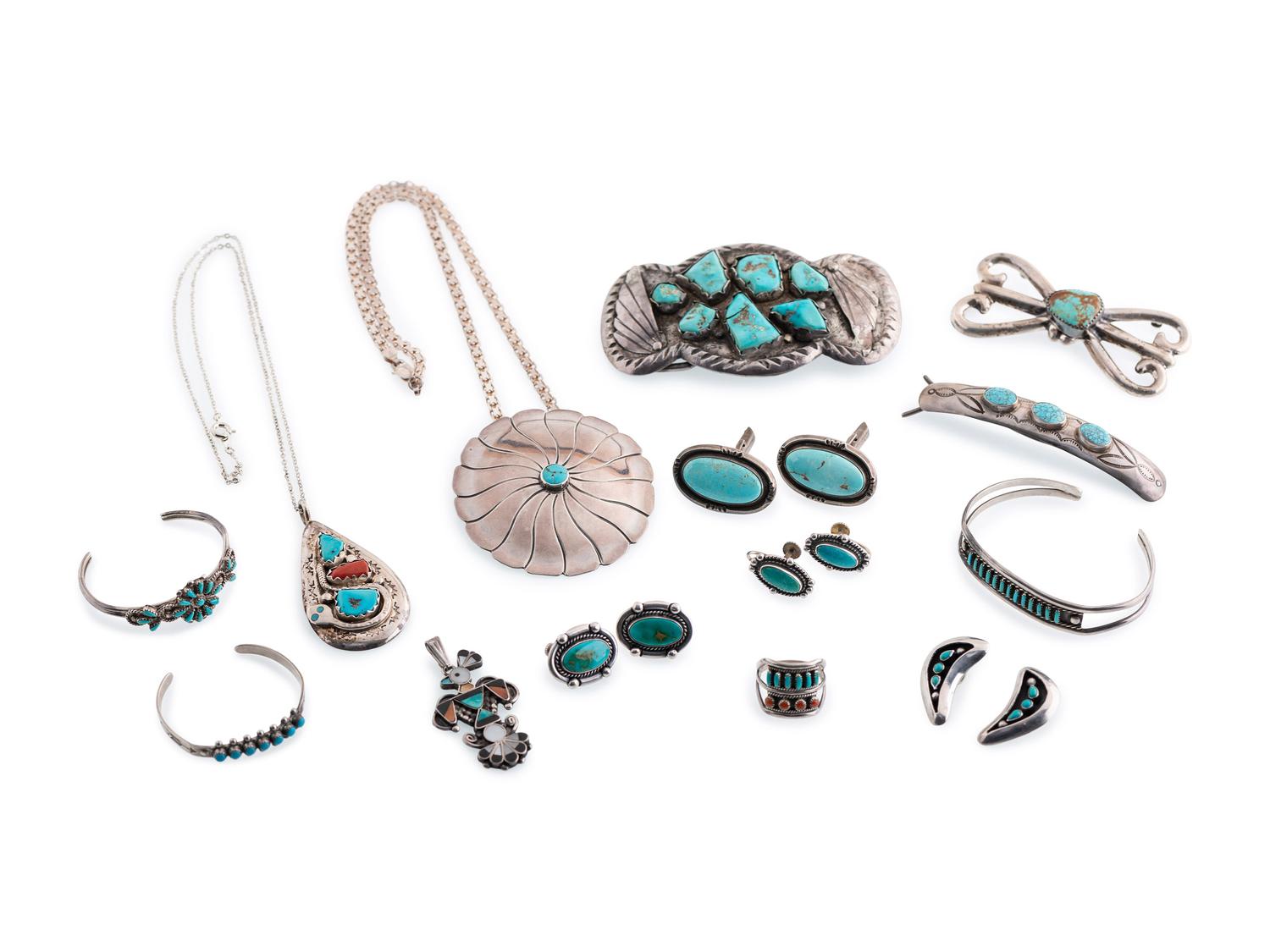 Navajo and Zuni Silver and Turquoise Jewelry