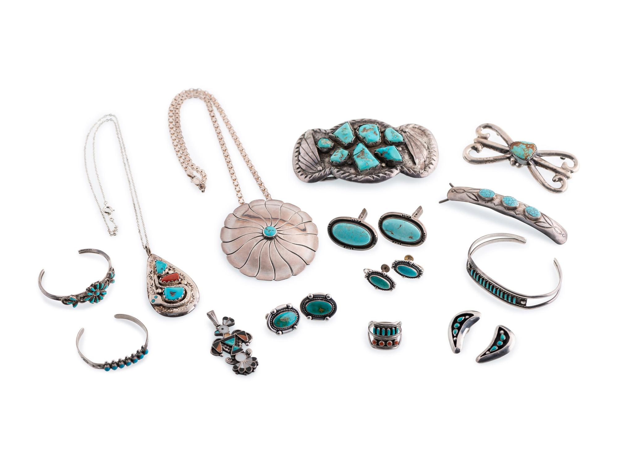 Navajo and Zuni Silver and Turquoise Jewelry