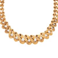 CARTIER, RETRO, YELLOW GOLD AND DIAMOND NECKLACE
