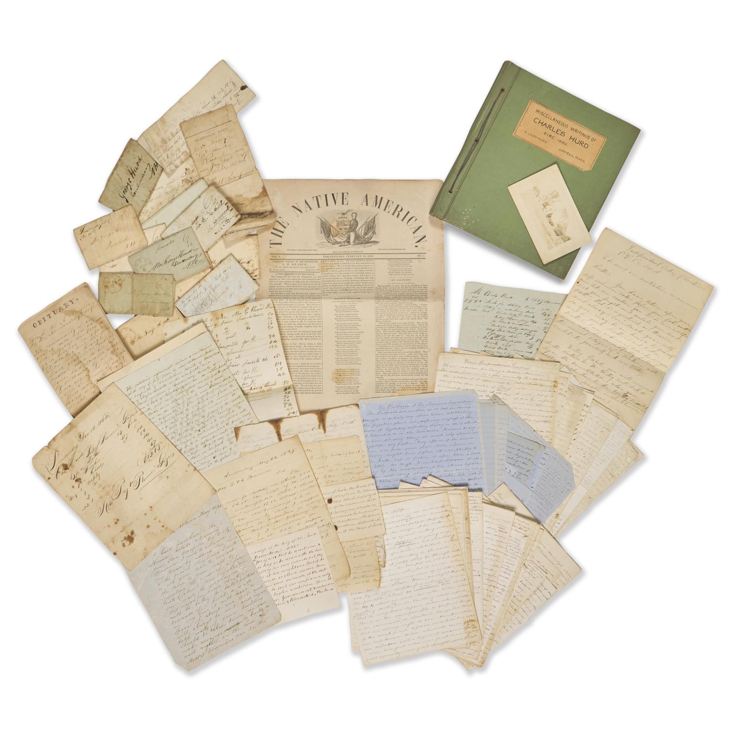 [Know Nothing Party] Hurd, Charles, et al. Archive of Over 200 Manuscripts and Documents