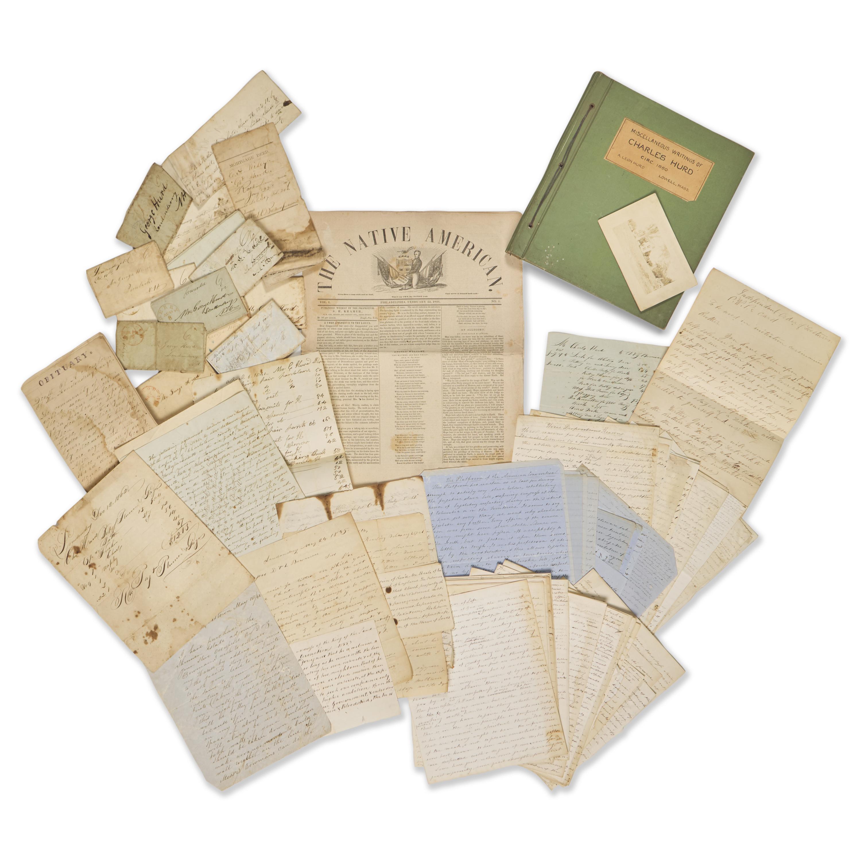 [Know Nothing Party] Hurd, Charles, et al. Archive of Over 200 Manuscripts and Documents
