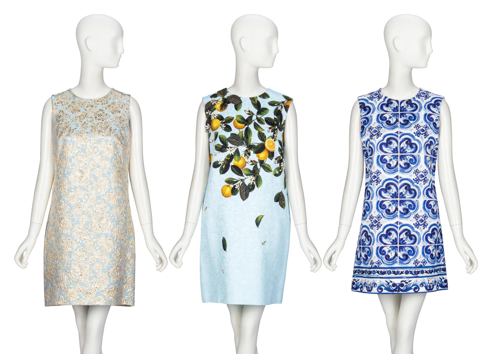Three Designer Shift Dresses, Dolce & Gabbana and Oscar de la Renta