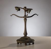 Tiffany Studios New York (American, 1892–1930) — Turtleback-Banded Table Lamp on Mushroom Library Standard Base