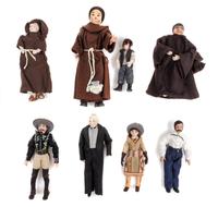 A Group of Seven Bisque Porcelain Dolls Height of tallest 7 3/8 inches.