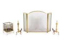 A Set of Brass Fireplace Tools