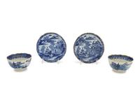 Two Chinese Export Porcelain Cups and Saucers