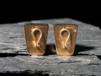 18K Gold and Mosaic Inlay Clip Earrings
