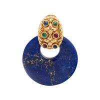 DAVID WEBB, YELLOW GOLD, GEMSTONE AND LAPIS LAZULI PENDANT