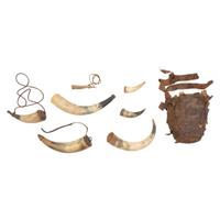 Group of Powder Horns and Relic Possibles Bag
