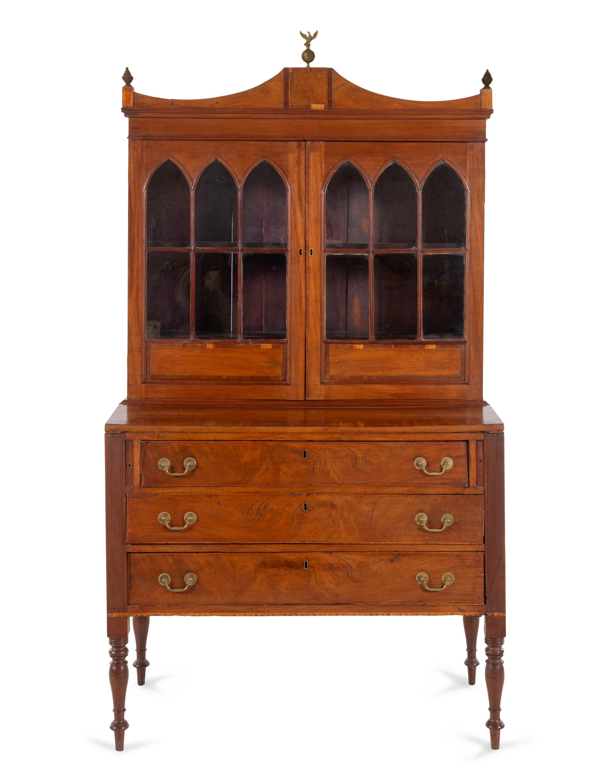 A Federal Mahogany Secretary Bookcase