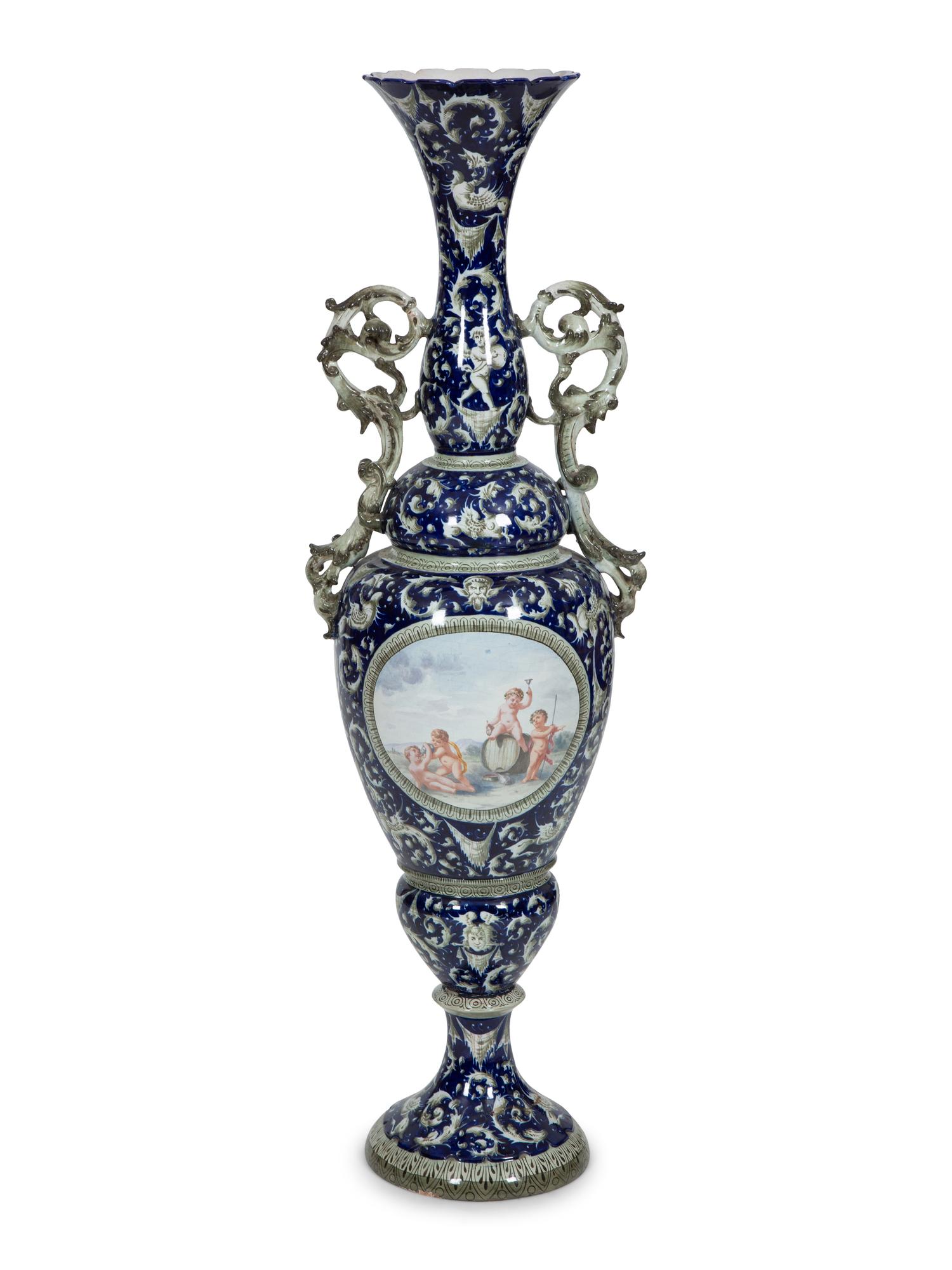 An Italian Majolica Floor Vase