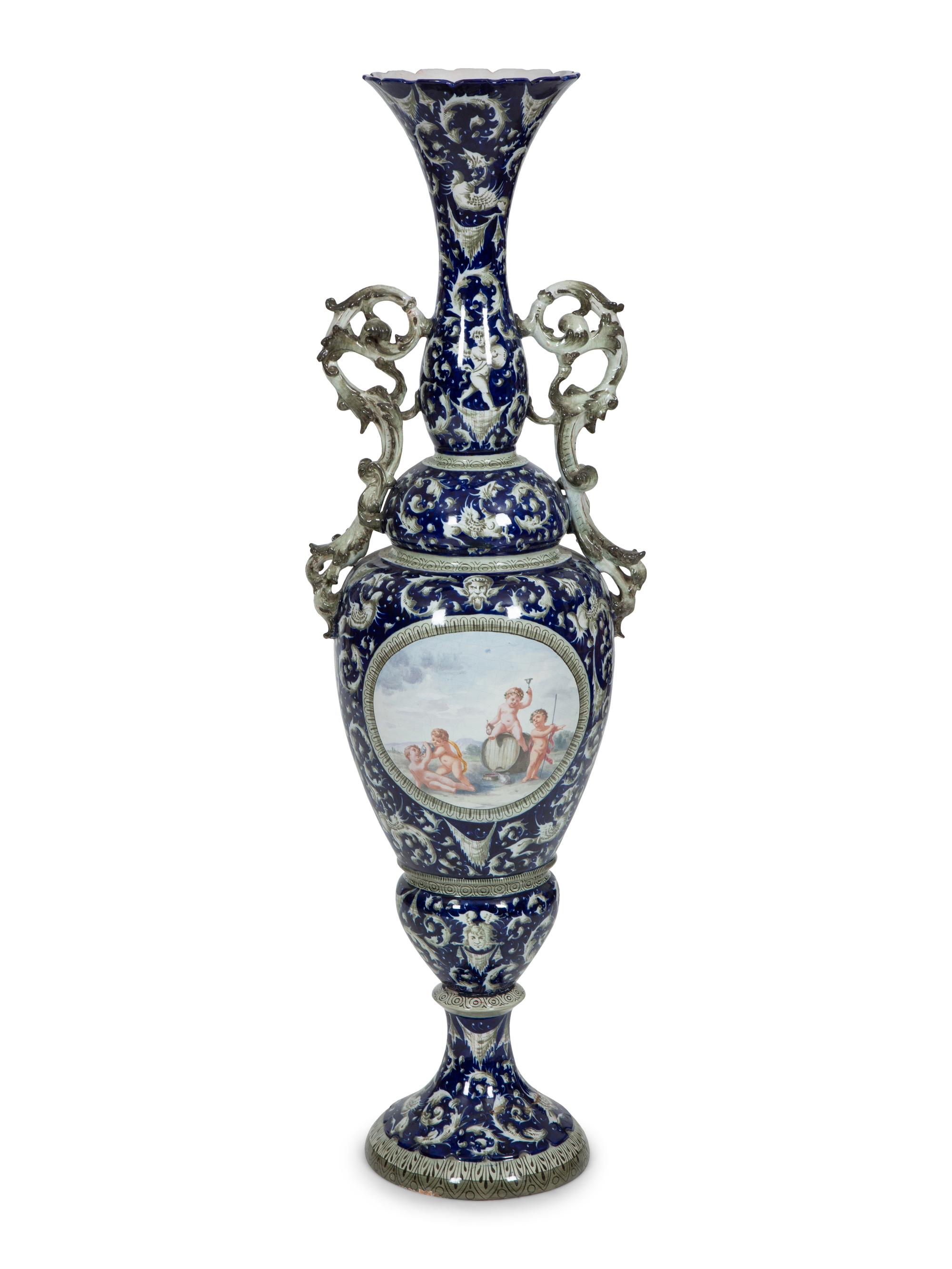 An Italian Majolica Floor Vase