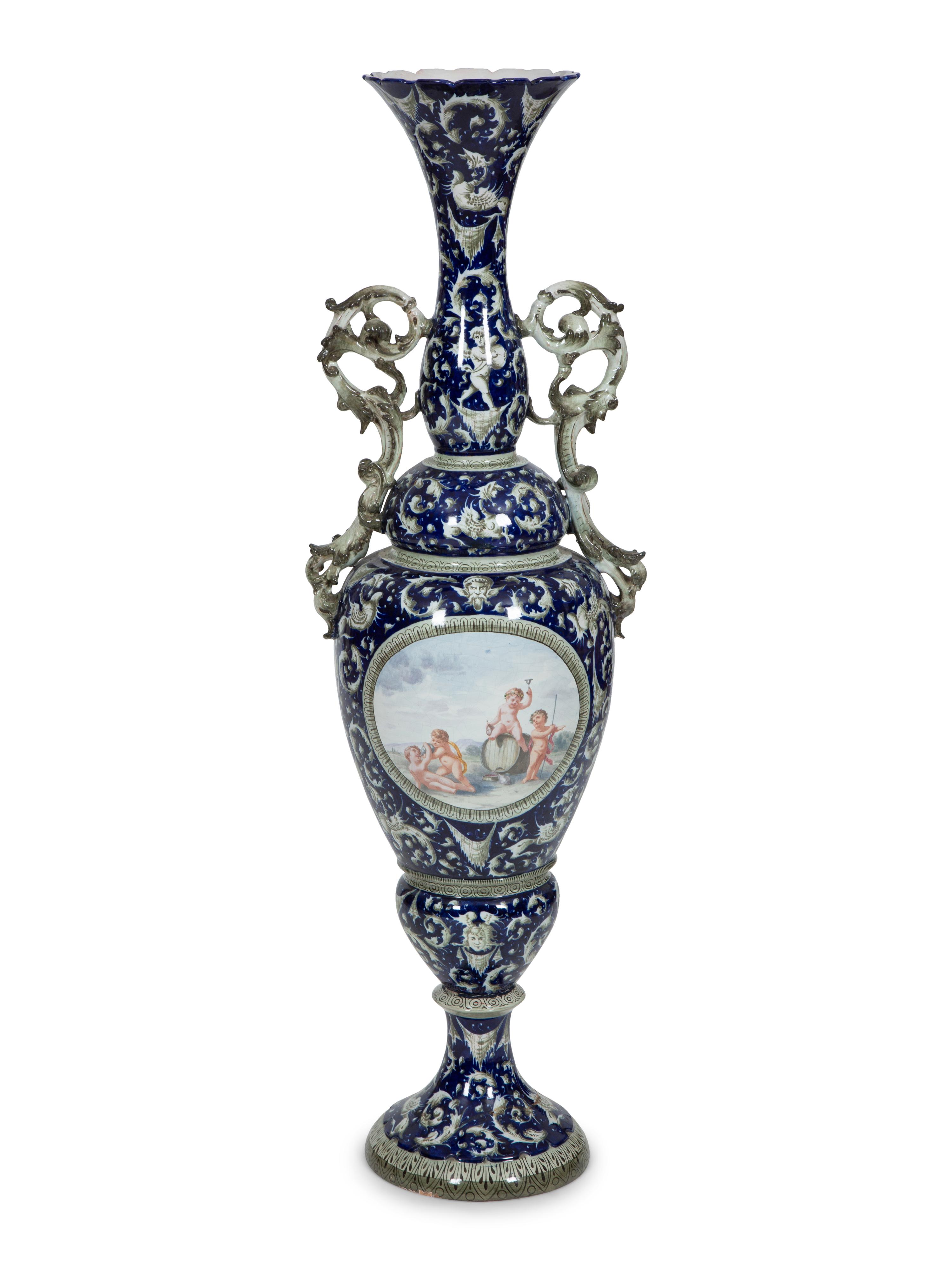 An Italian Majolica Floor Vase
