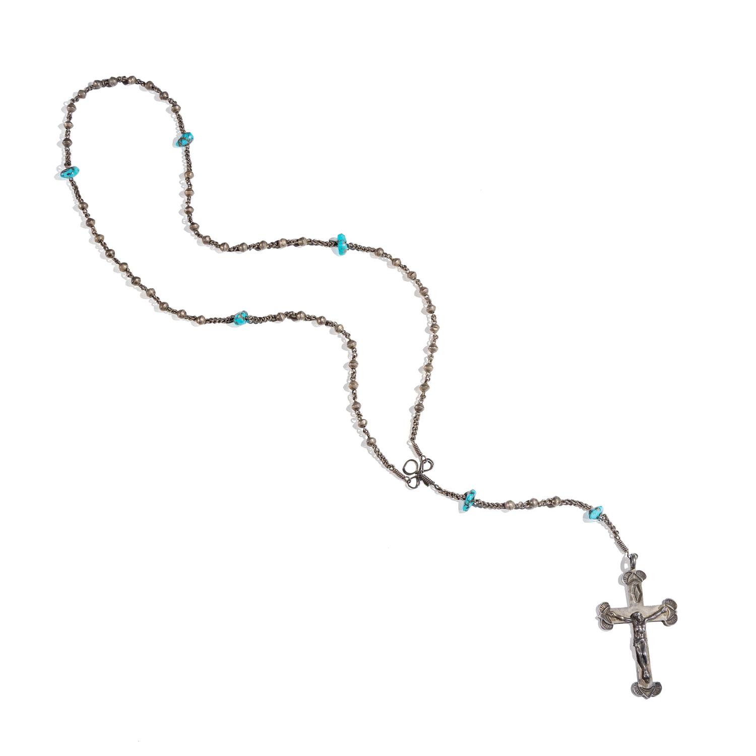 Navajo Silver and Turquoise Rosary