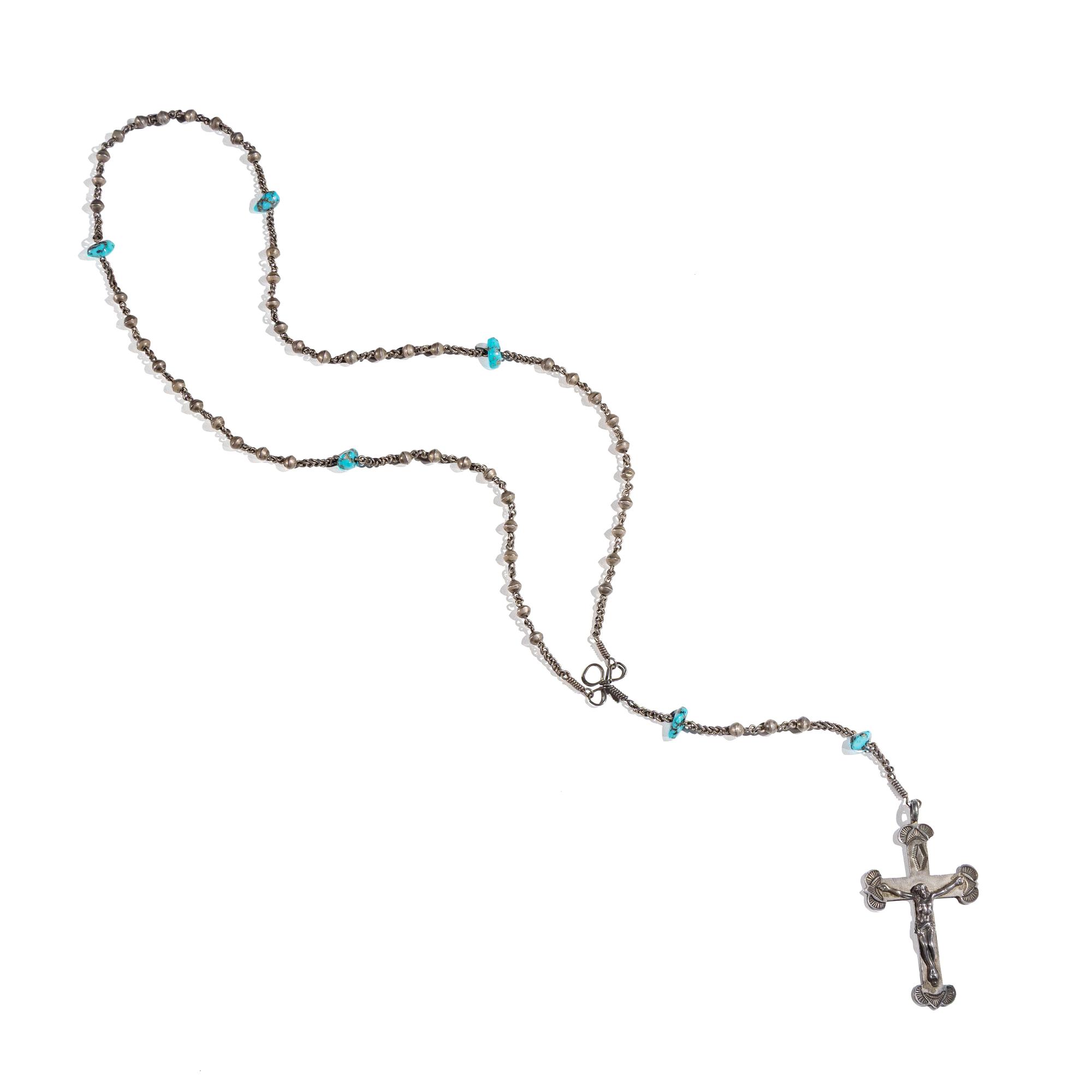 Navajo Silver and Turquoise Rosary