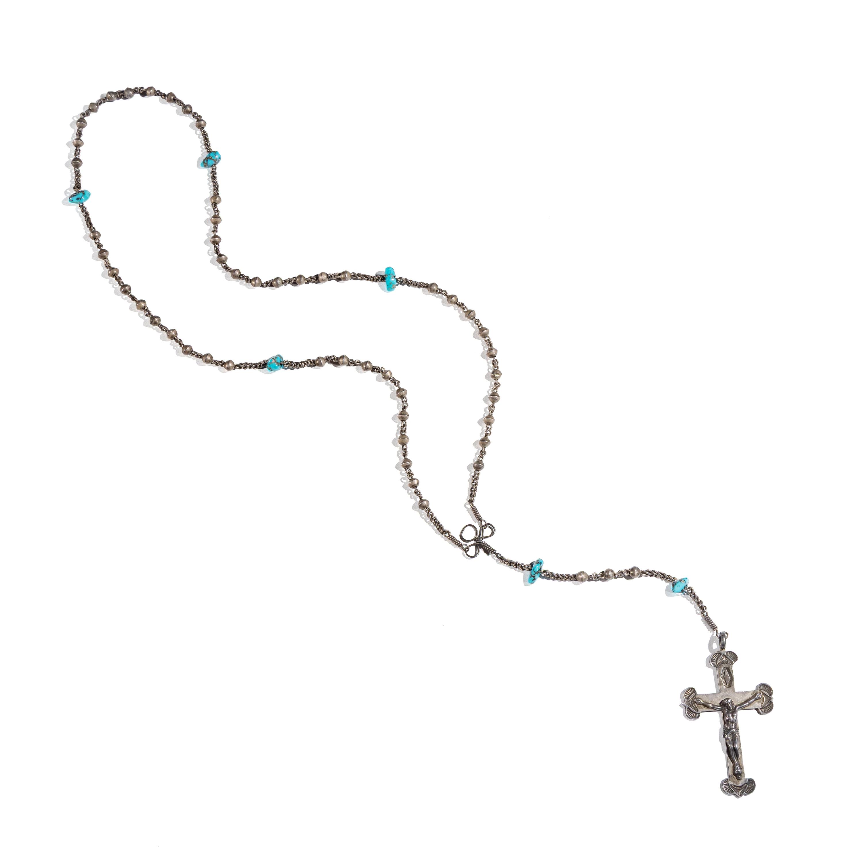 Navajo Silver and Turquoise Rosary
