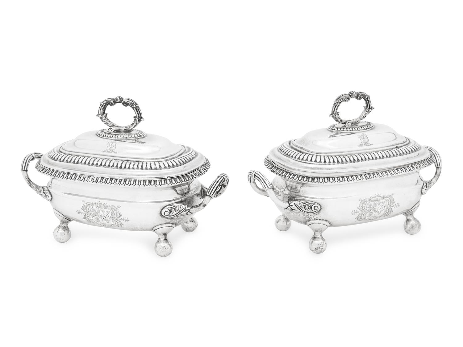 A Pair of George III Silver Sauce Tureens