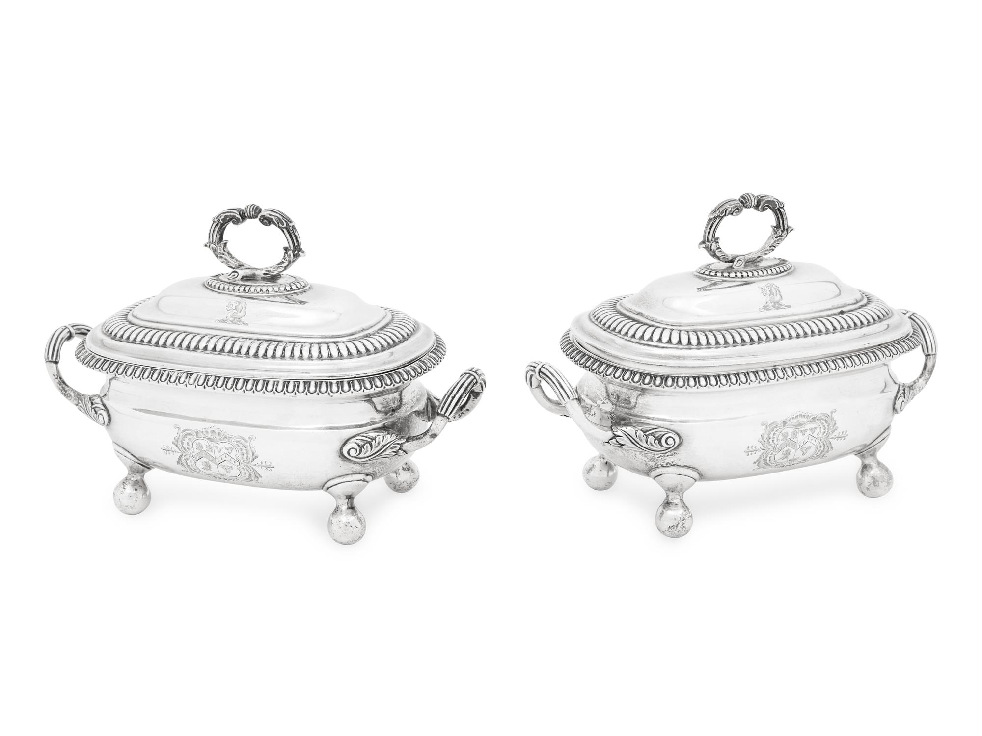 A Pair of George III Silver Sauce Tureens