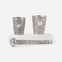 A group of three Chinese Export silver items late 19th / early 20th century