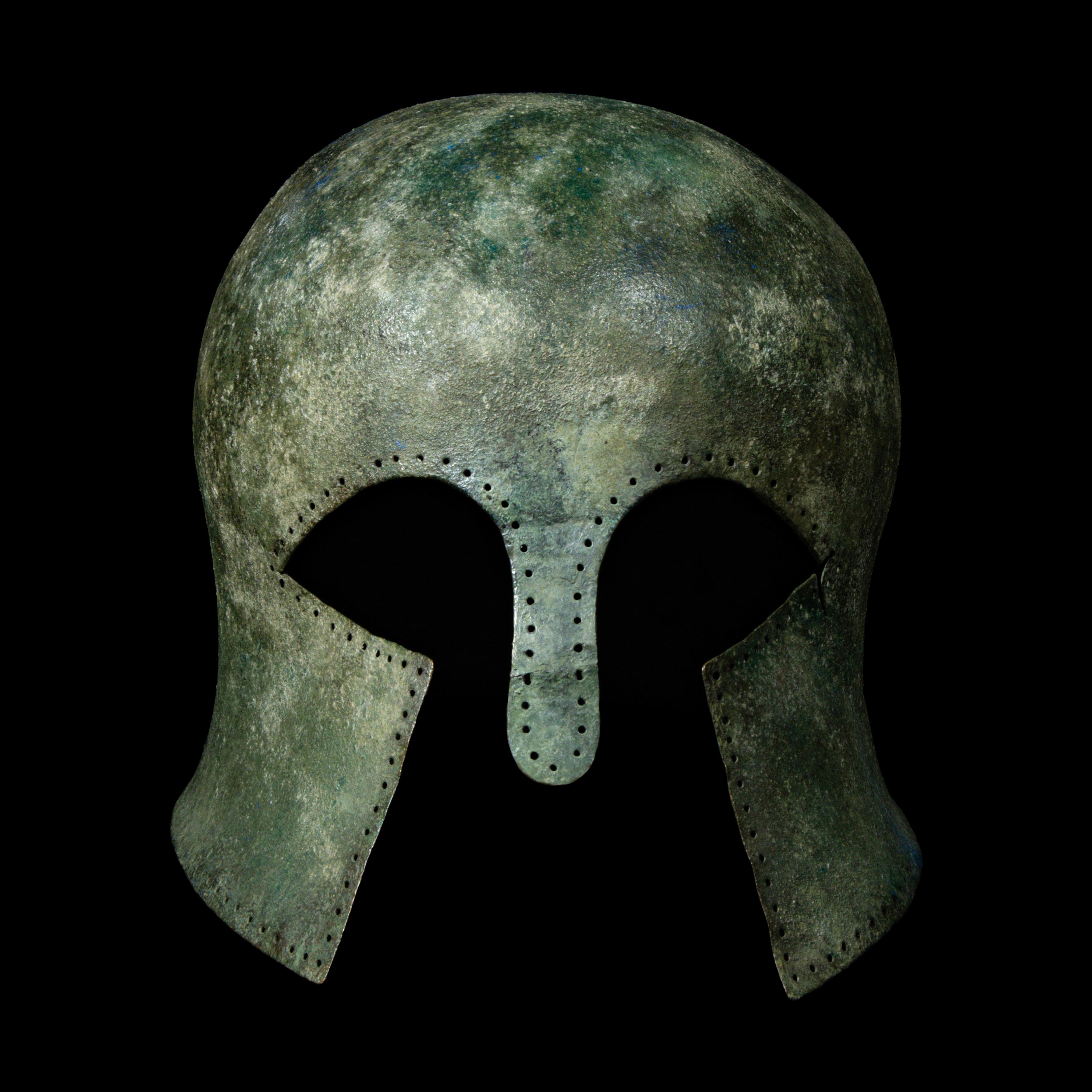 A Greek Bronze Corinthian Helmet