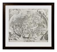 Inferno According to Dante Alighieri in "The Divine Comedy" (After a drawing by Bernardino Poccetti, 1612)