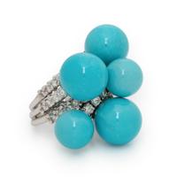 Chantecler, Turquoise, Diamond, and White Gold Ring